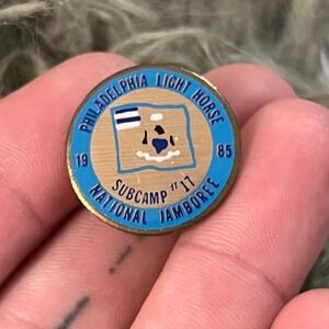 VTG 1985 BSA JAMBOREE Pin Philadelphia Light Horse Boy Scouts America Gold Blue